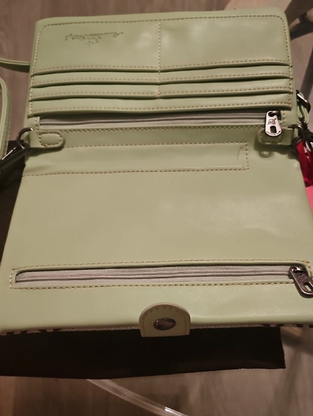 Wrangler Mint Green Embroidered Crossbody Bag - Picture 6 of 6
